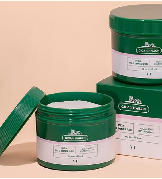 VT Cosmetics Cica x Hyalon – Cica Mild Toner Pad (60 Pads)